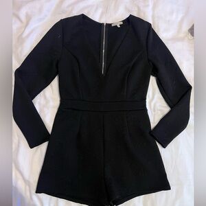 Long Sleeve Short Black Romper